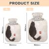 Hot Water Bottle with Cover, Cat Painting, 2 L, Leak-Resistant view 3