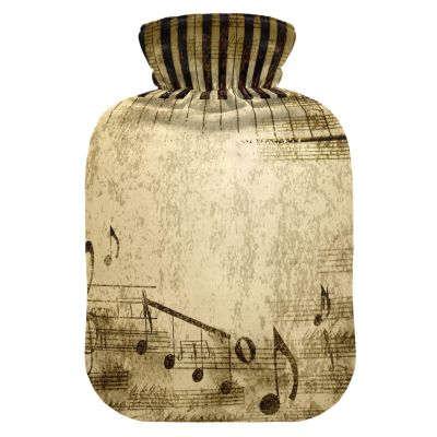 Hot Water Bottle with Cover, Vintage Piano, 2 L, Leak-Resistant