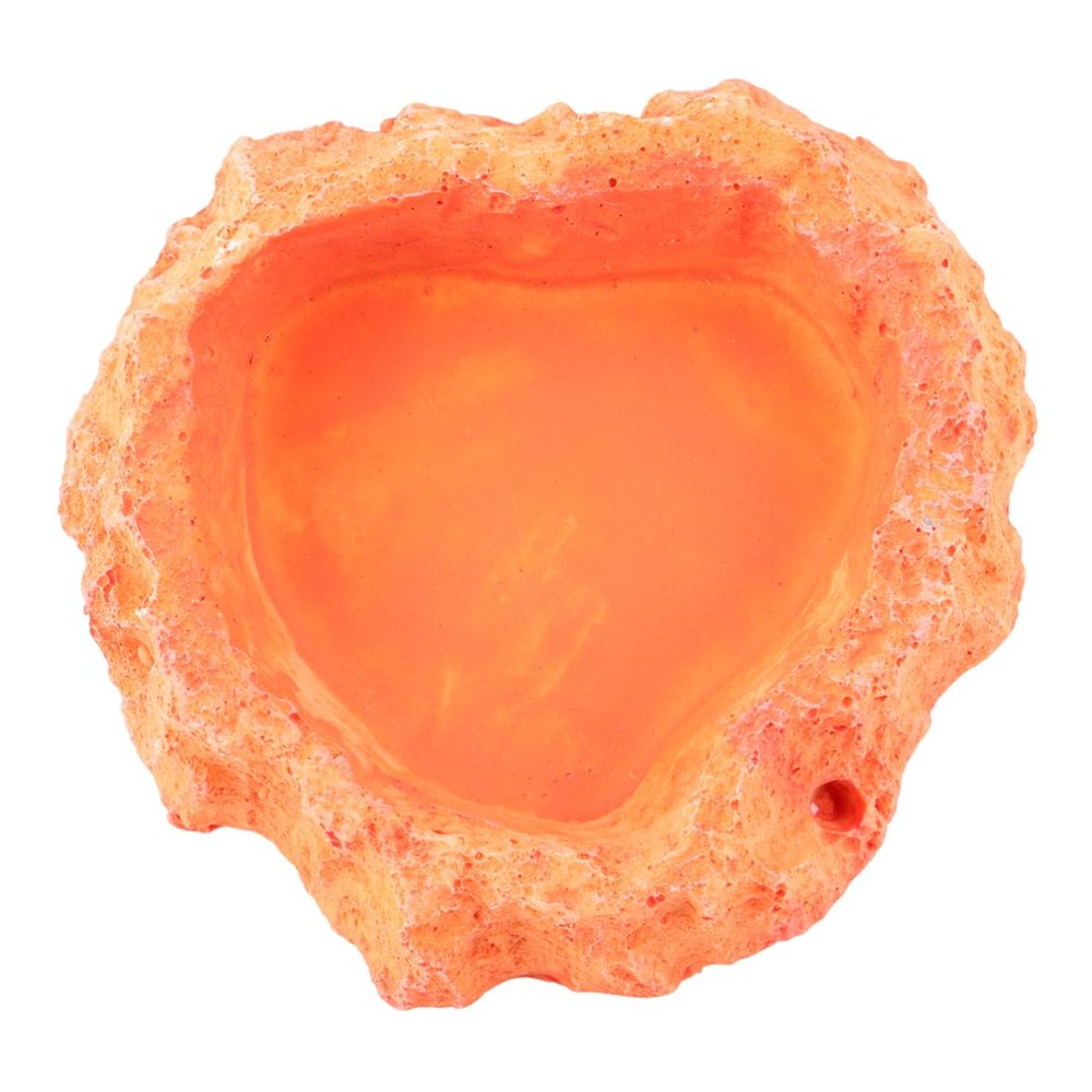Orange Resin Reptile Food Bowl for Small Reptiles
