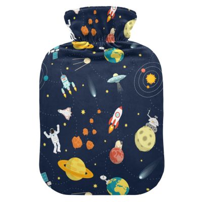 Planet Earth Astronaut Hot Water Bottle with Cover, 1L