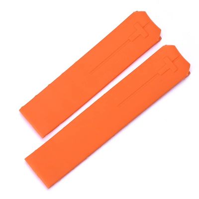GSZCCZS 20mm Soft Silicone Rubber Watch Band for Tissot T-Touch T013 T047, Black and Orange Sport Waterproof Strap for T091 T013420A