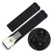 GSZCCZS 20mm Soft Silicone Rubber Watch Band for Tissot T-Touch T013 T047, Black and Orange Sport Waterproof Strap for T091 T013420A view 2