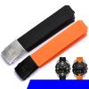 GSZCCZS 20mm Soft Silicone Rubber Watch Band for Tissot T-Touch T013 T047, Black and Orange Sport Waterproof Strap for T091 T013420A view 4