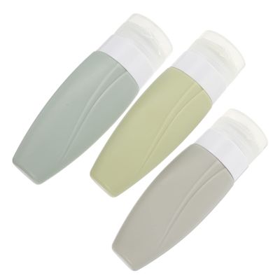 FRCOLOR 3-Piece Silicone Travel Bottles for Lotion and Shampoo