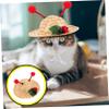 BELLIFFY Puppy Summer Straw Hat for Small Dogs and Cats view 4