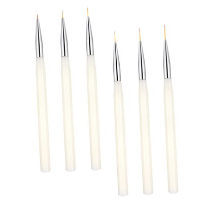 Healeved 6-Piece Aluminum Nail Brushes with Caps, Portable for Fine Lines and Manicures
