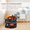 Large Round Foldable Storage Basket for Basketballs, Toys, Blankets and Kids' Rooms view 4