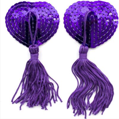 Nipple Tassels, Burlesque, Heart-Shaped, Purple