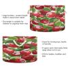 Large Round Storage Basket with Red Apples and Leaves, Foldable Fabric Toy Organizer for Nursery and Bedroom view 3