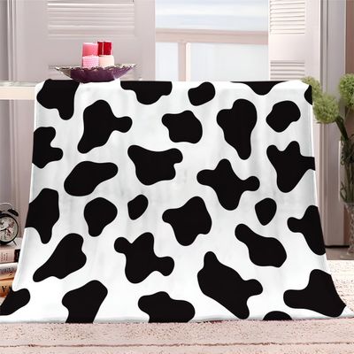 Cozy Blanket 150 x 200 cm, Cow Print, Sherpa Fleece