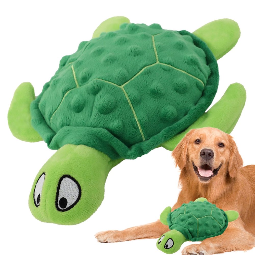 Squeaky Plush Sea Turtle Dog Toy