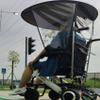 Electric Wheelchair Umbrella Sun Canopy with Stand view 3