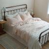4-Piece Cotton Duvet Cover Set with Flat Sheet and Fringe Trim view 1