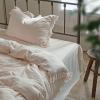 4-Piece Cotton Duvet Cover Set with Flat Sheet and Fringe Trim view 2