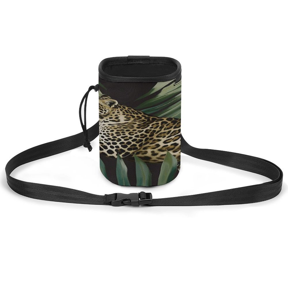 Versatile Dog Training Treat Pouch with Leopard Palm Leaf Print