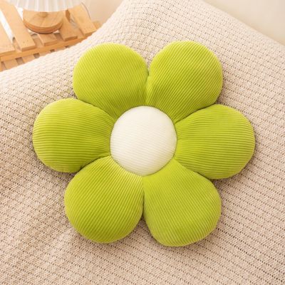 champracer Flower Pillow, Daisy-Shaped Plush Decorative Cushion for Kids’ Room, Sofa or Floor, Green, 40 cm