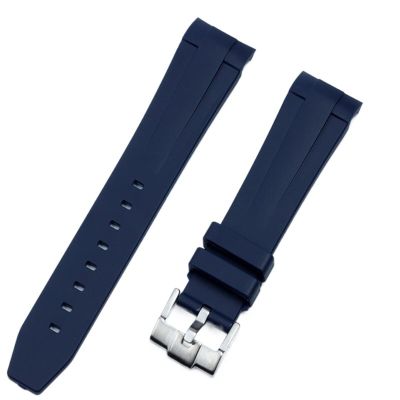 GSZCCZS 21 mm Soft Rubber-Silicone Watch Band, Black, Blue, Gray, Green, Pin Buckle, for Strap Conquest Series
