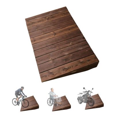 Yately Wooden Shed Ramp, Door Threshold Ramp, Non-Slip Heavy-Duty Ramp for Home Steps and Entrances (90-S)