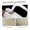 BELLIFFY 3-Piece Loofah Shower Brushes with Cotton, Back Brush with Strap, Beige view 3