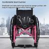 TRGCJGH Lightweight Folding Wheelchair for Transfer, Aluminum, Self-Propelled, 14.9-Inch Seat Width, Pink view 4