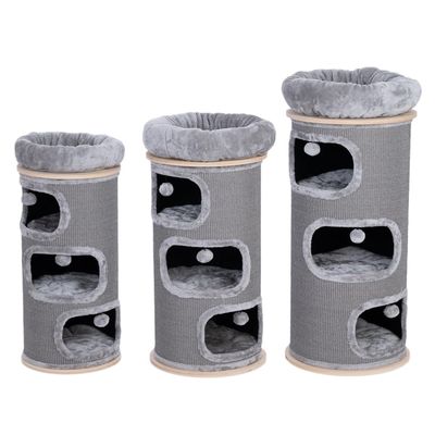 Natural Paradise Primrose Cat Scratching Barrel | Sturdy Sisal Carpet | Light Gray | 88 x 39 cm