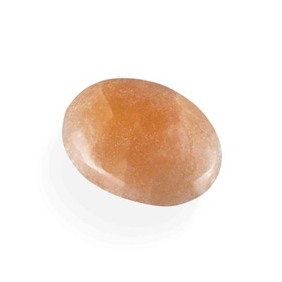 NKlaus Peach Selenite Palm Stone 5.8 x 4.7 x 2.4 cm for Meditation, 1 pc.