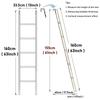 YTXFRHOD High-Bed Ladder for Adults and Children, Bunk Ladder for Motorhomes, Caravans and Mobile Homes, Freestanding Ladder with Hooks, Black view 2