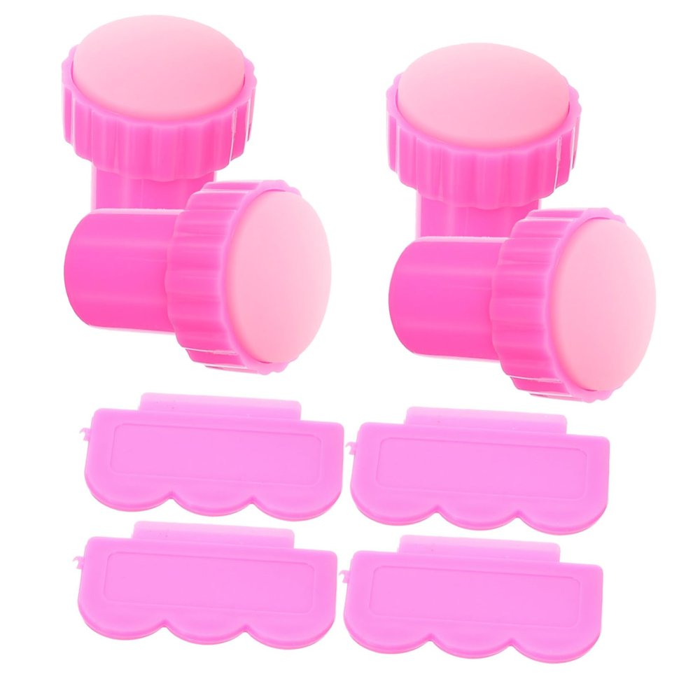 FRCOLOR 4-Piece Silicone Nail Art Stamp Set with Scraper