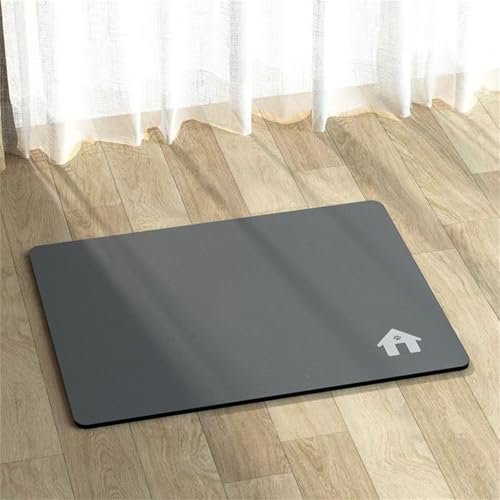 Hearda Absorbent Dog Feeding Mat, Non-Slip Pet Bowl Mat, Gray B, 50 x 70 cm