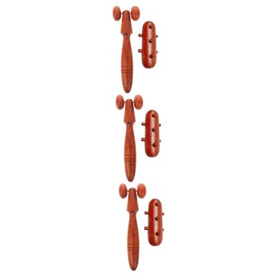 FRCOLOR 6-Piece Wooden Massage Stick Set for Full-Body Muscle Relaxation