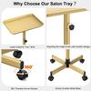Height-Adjustable Aluminum Salon Trolley with Rolling Tray view 2