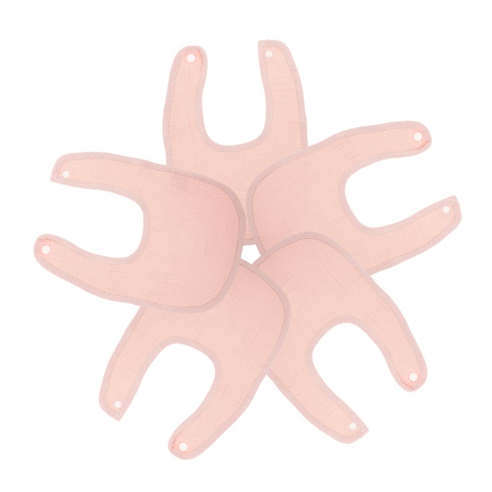 BESTonZON Pink Cotton Bibs for Babies and Toddlers, 5-Pack