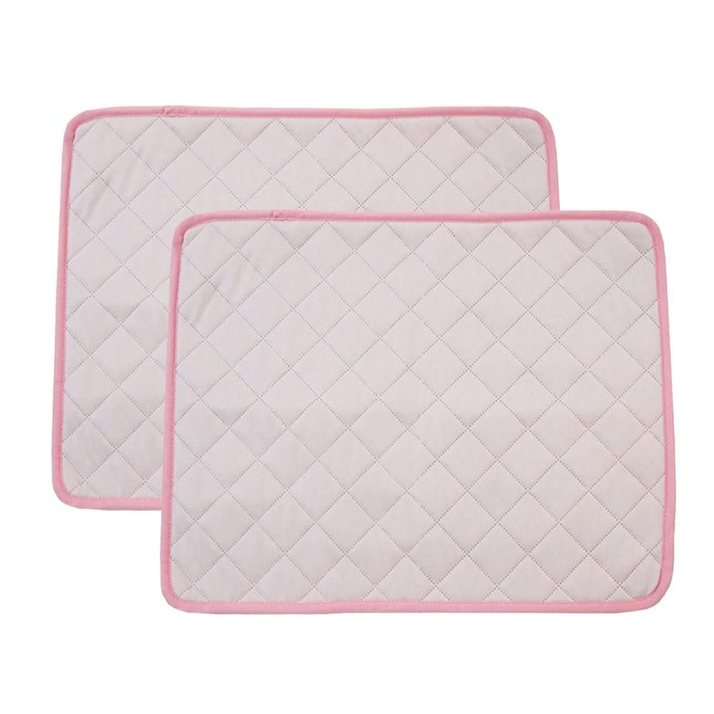 FANSU 2-Pack Reusable Puppy Pads for Dogs, Washable Pee Mats, Pink, 50 x 40 cm
