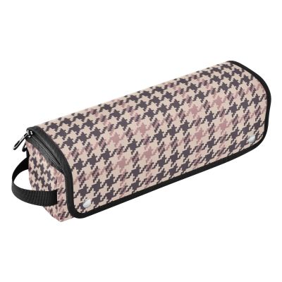 Brown Peach Tweed 2-in-1 Hair Tool Organizer with Heat-Resistant Mat and Zipper