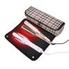 Brown Peach Tweed 2-in-1 Hair Tool Organizer with Heat-Resistant Mat and Zipper view 2
