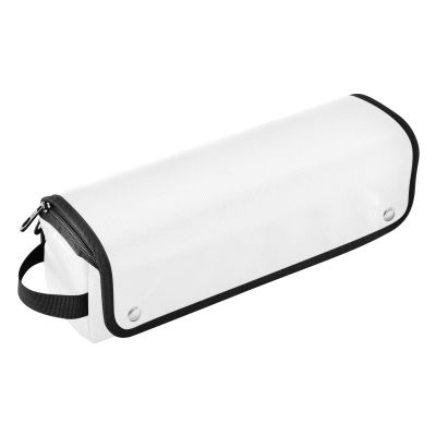 White Solid-Color Hair Tools Travel Bag with Heat-Resistant Mat