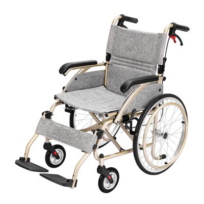 PNAJFUEL Lightweight Manual Wheelchair, Portable, Travel, Hand Brakes, Puncture-Proof Tires