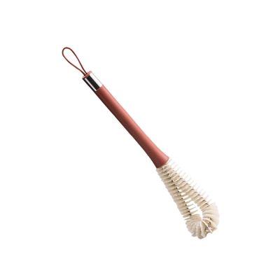 FRCOLOR Long-Handle Cup Brush with Nylon Bristles and Stainless Steel Ring