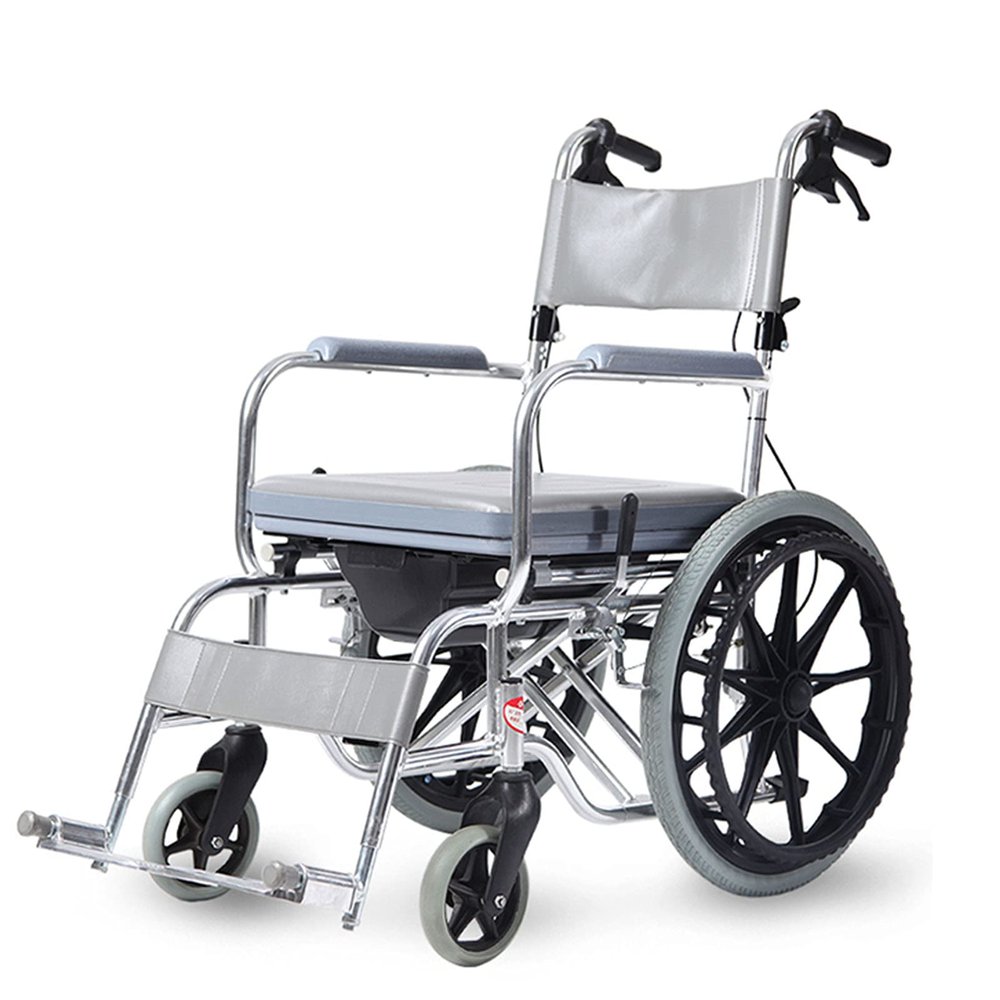 PNAJFUEL Lightweight Manual Wheelchair, Foldable, Portable, Gray