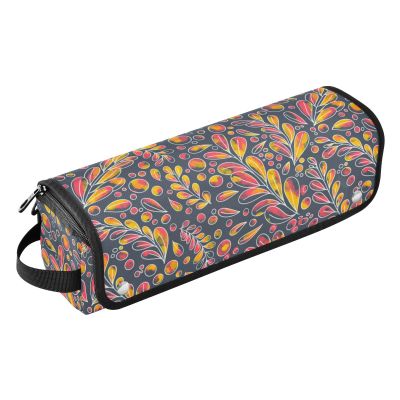 Flower Doodle 2-in-1 Curling Iron Travel Case with Heat-Resistant Mat