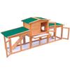 HOMIUSE Winterproof Outdoor Rabbit Hutch, 190 x 46 x 85 cm, Brown view 2