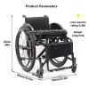 Lightweight Aluminum Alloy Wheelchair, Portable Folding Self-Propelled Sport and Leisure Wheelchair, 220 lb Capacity view 2