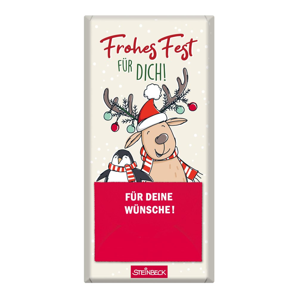 STEINBECK Christmas Milk Chocolate Bar, 100 g, with Cash Gift Envelope