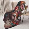 Flower Crown Cat Throw Blanket, 76.2 x 101.6 cm, Super-Soft Plush Flannel view 4