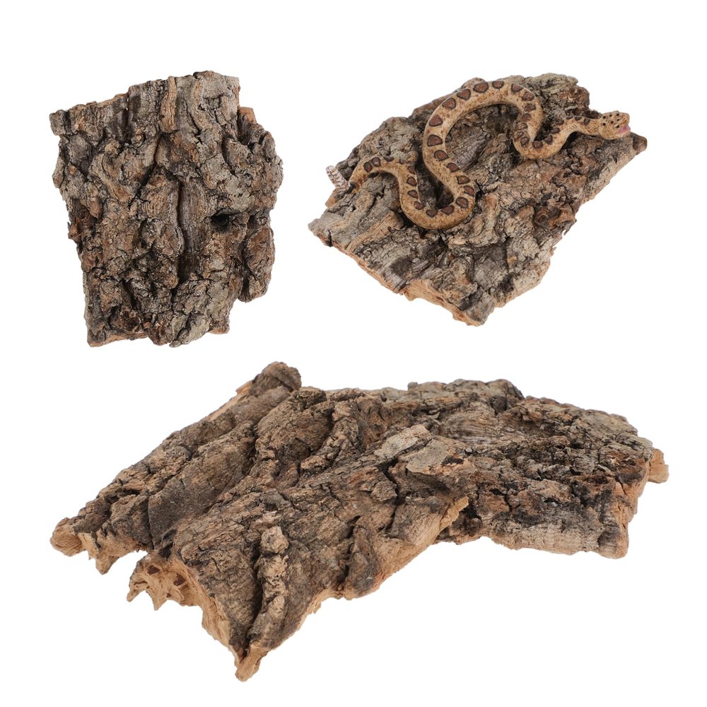 YARNOW 4-Piece Tree Bark Turtle Platforms for Reptiles
