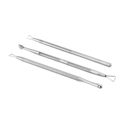 3-Piece Double-Sided Stainless Steel Cuticle Pusher Set
