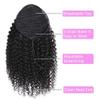 Human Hair Ponytail Extension, 25.461 cm, Afro Kinky Curly Drawstring Clip-In view 3