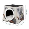 YKUDBN Cozy Capsule Pet Nest for Small Cats and Dogs, Koala and Butterfly Print view 2