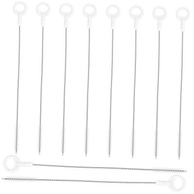 Reusable Straw Brush, Stainless Steel and Nylon, White