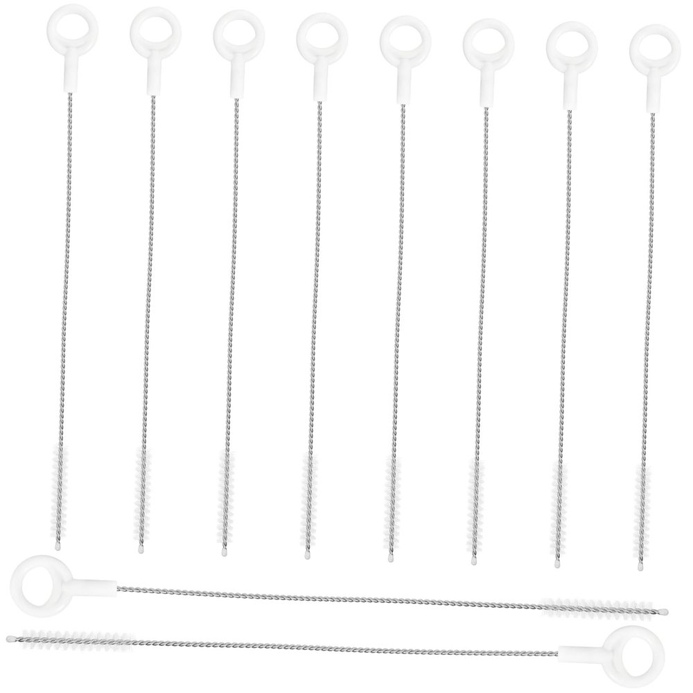 Reusable Straw Brush, Stainless Steel and Nylon, White